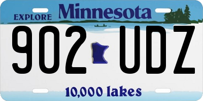 MN license plate 902UDZ