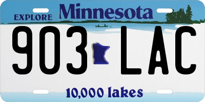MN license plate 903LAC