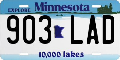 MN license plate 903LAD