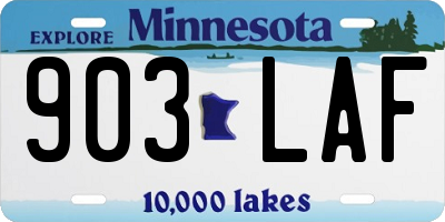 MN license plate 903LAF