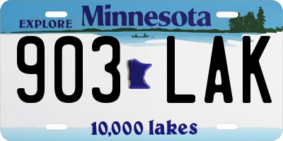 MN license plate 903LAK
