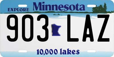 MN license plate 903LAZ
