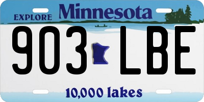 MN license plate 903LBE