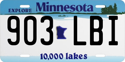 MN license plate 903LBI