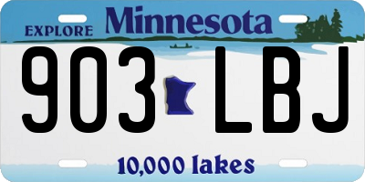 MN license plate 903LBJ