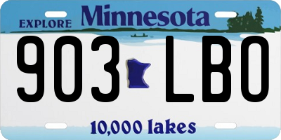MN license plate 903LBO