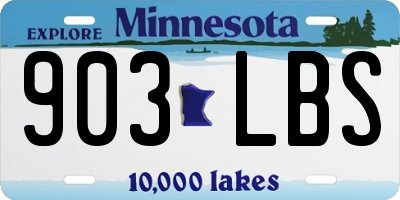 MN license plate 903LBS