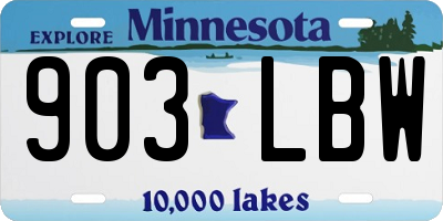 MN license plate 903LBW