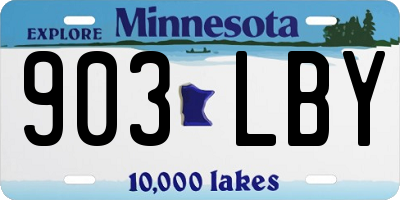 MN license plate 903LBY
