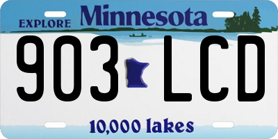 MN license plate 903LCD