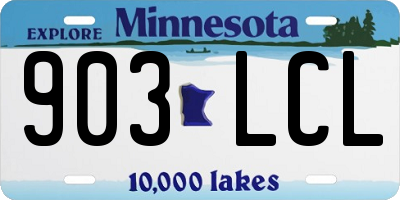 MN license plate 903LCL