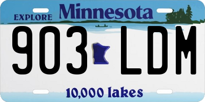 MN license plate 903LDM