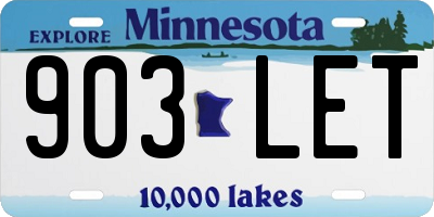 MN license plate 903LET