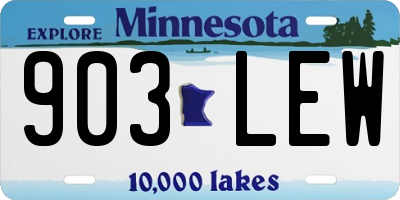 MN license plate 903LEW
