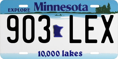 MN license plate 903LEX