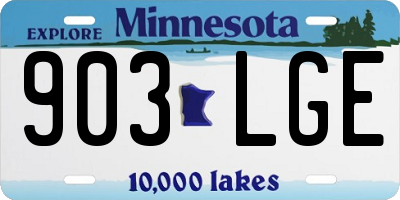 MN license plate 903LGE