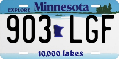 MN license plate 903LGF