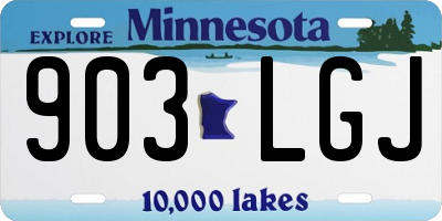 MN license plate 903LGJ