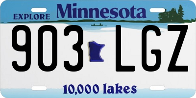 MN license plate 903LGZ