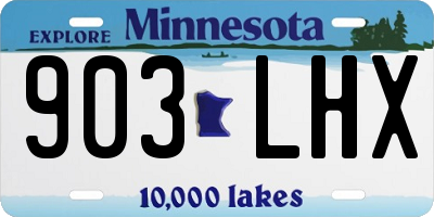 MN license plate 903LHX