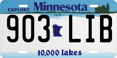 MN license plate 903LIB