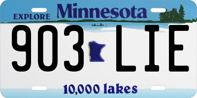 MN license plate 903LIE