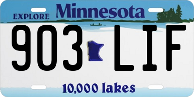 MN license plate 903LIF