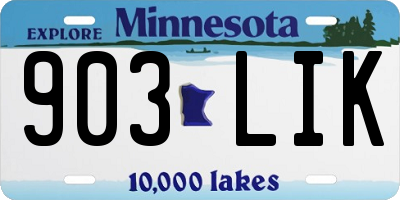 MN license plate 903LIK