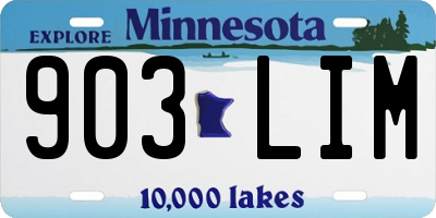 MN license plate 903LIM