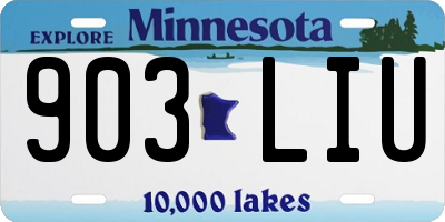MN license plate 903LIU
