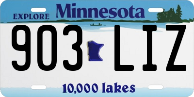 MN license plate 903LIZ