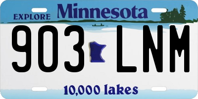 MN license plate 903LNM