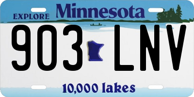 MN license plate 903LNV