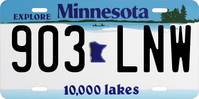MN license plate 903LNW