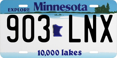 MN license plate 903LNX