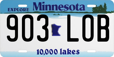 MN license plate 903LOB