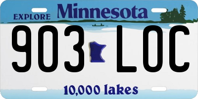 MN license plate 903LOC