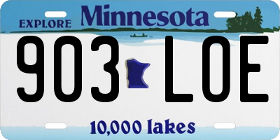 MN license plate 903LOE