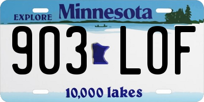 MN license plate 903LOF