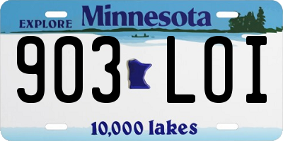 MN license plate 903LOI