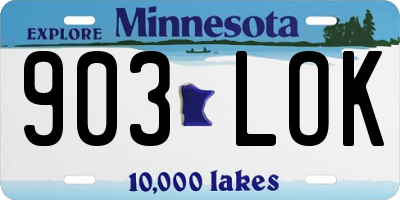 MN license plate 903LOK