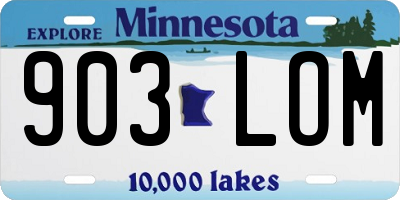 MN license plate 903LOM