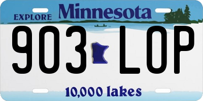 MN license plate 903LOP