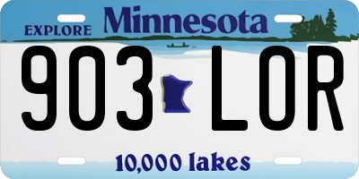 MN license plate 903LOR