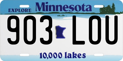 MN license plate 903LOU