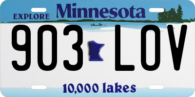 MN license plate 903LOV