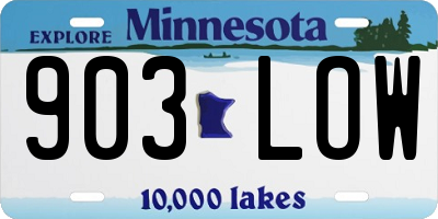 MN license plate 903LOW