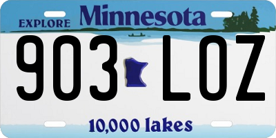 MN license plate 903LOZ