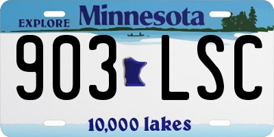 MN license plate 903LSC