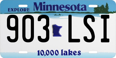 MN license plate 903LSI